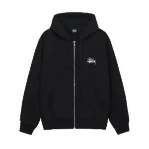 Stussy Zip-Up Hoodie - Black